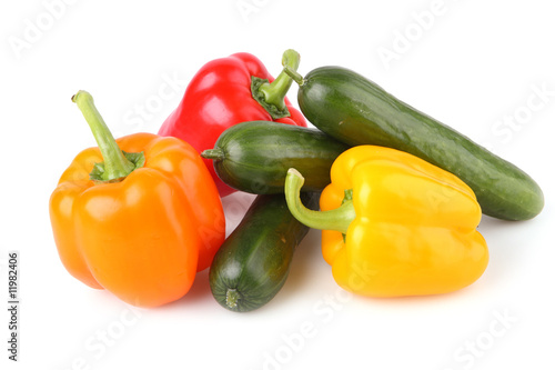 sweet peppers and cucumber