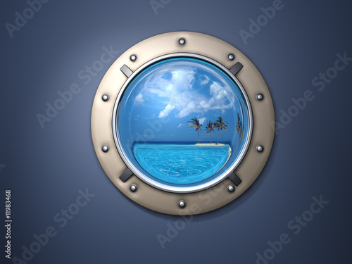 Porthole and island