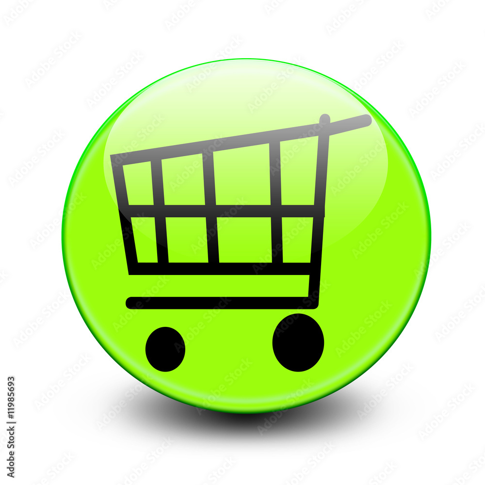 Glossy green shopping button Glossy green shopping button