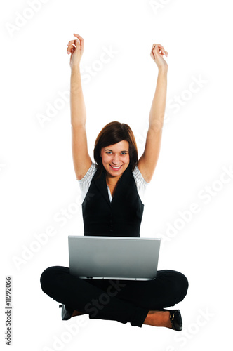 Happy businesswoman with laptop © Photocreo Bednarek