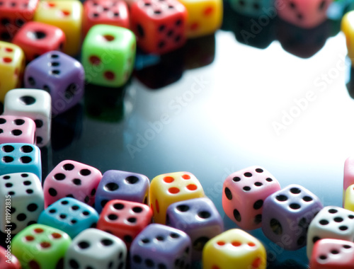 Colorful dices background