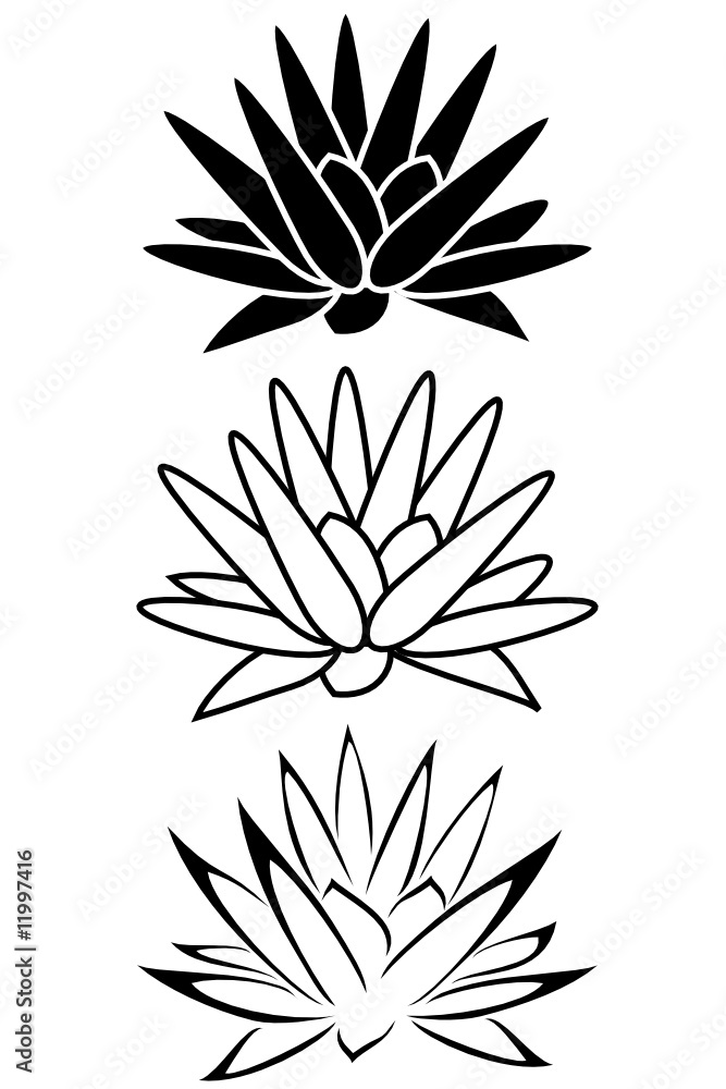 A lotus flower tribal tattoo set Stock Vector | Adobe Stock
