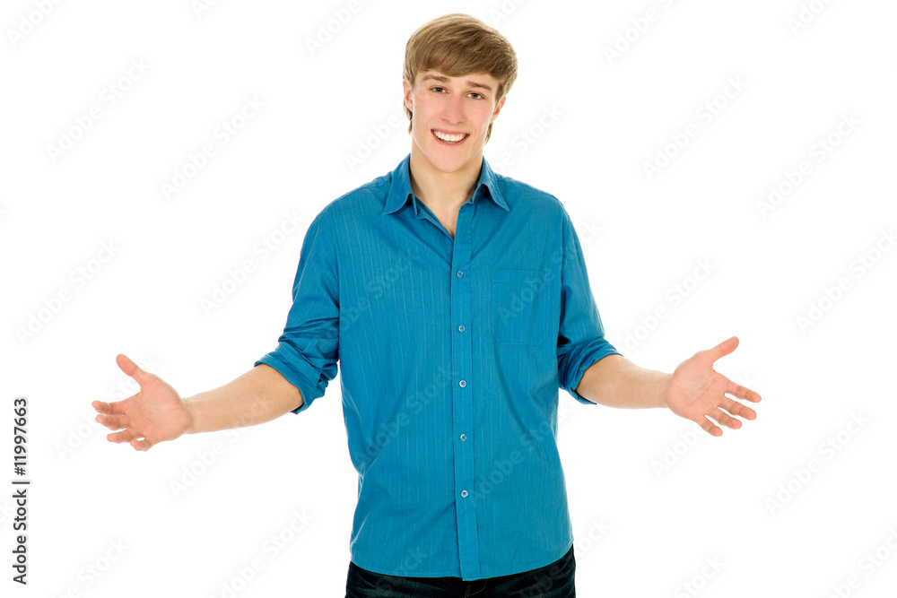 Young man gesturing Young man gesturing