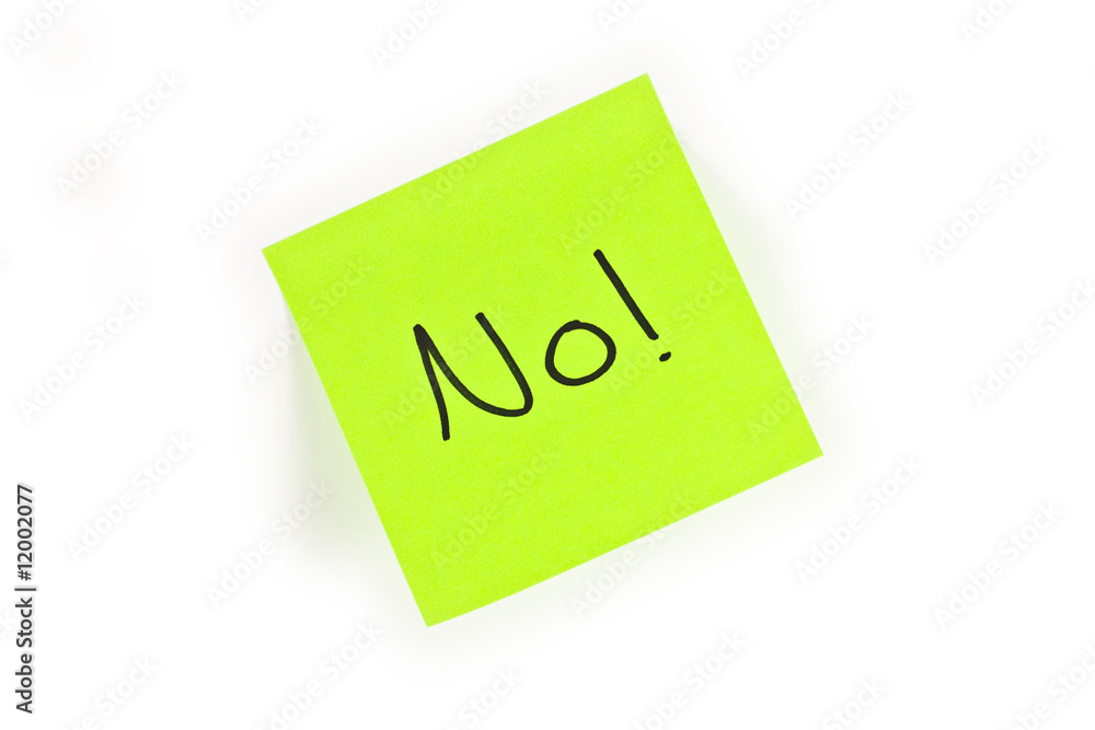 Post-it with NO! written on it Post-it with NO! written on it