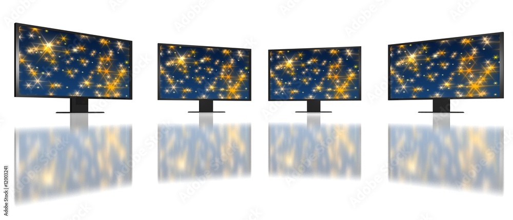 Fototapeta premium four digital hd monitor screens
