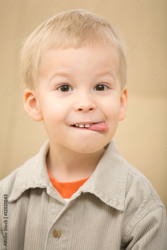 Boy with a funny face Boy with a funny face