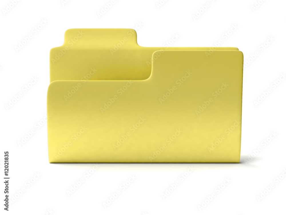 An empty yellow folder with shadow An empty yellow folder with shadow