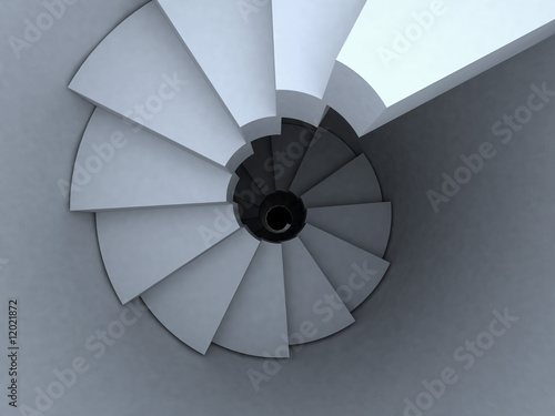 Spiral stairway top view