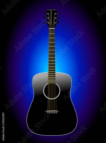 Black Acoustic Guitar - Realistic