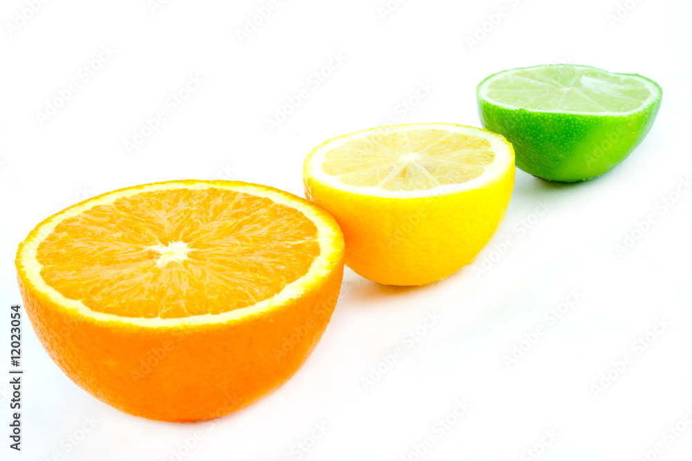 An arrangement of brightly colored citrus fruits An arrangement of brightly colored citrus fruits