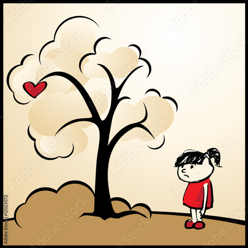 Valentine's Day: Girl with heart-shaped apple