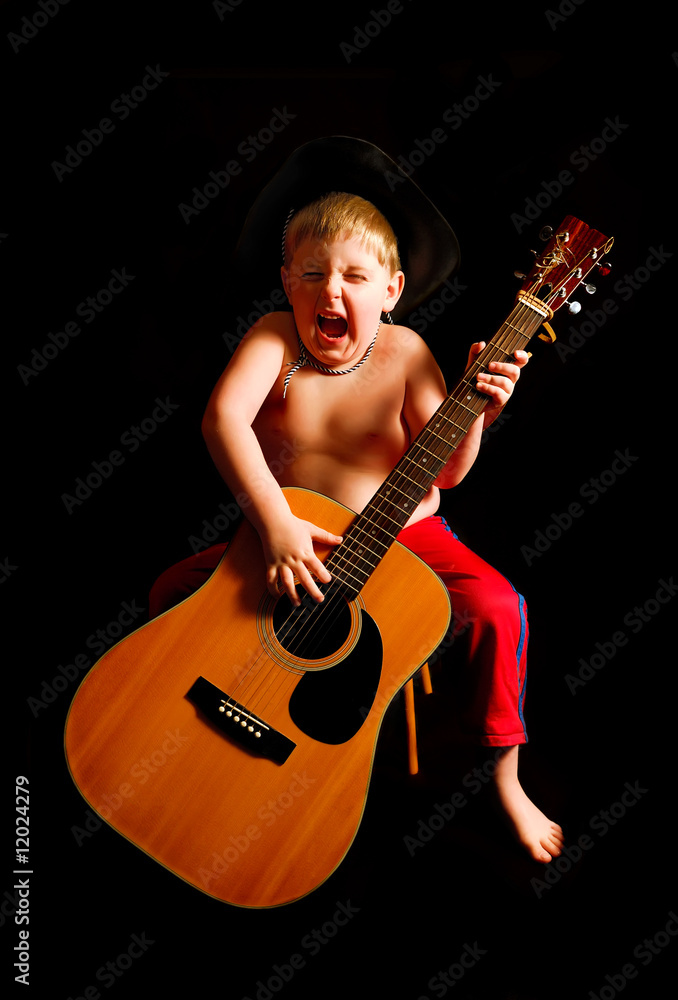 Obraz premium Crazy Guitar Kid