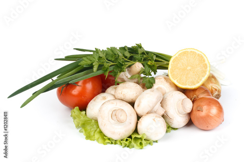 Fresh mushrooms with vegetables