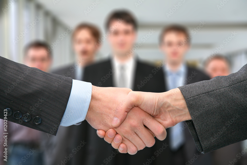 shaking hands and business team shaking hands and business team
