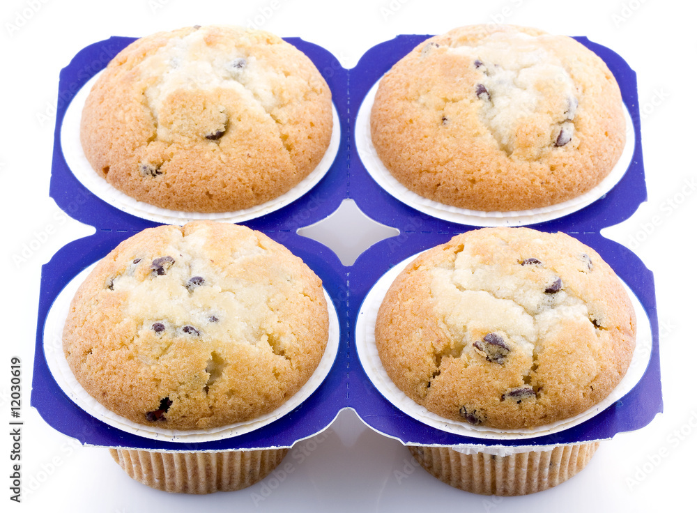 Tasty muffins isolated on white background