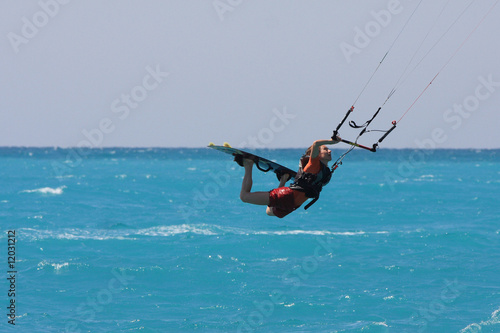 kite boarder on the Ionian island of Lefkas in Greece