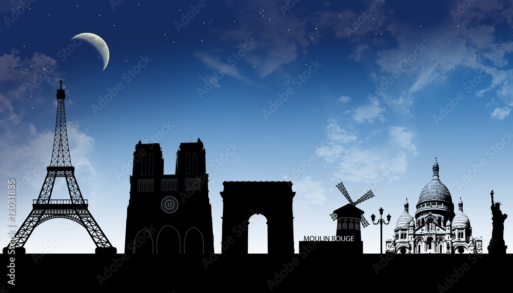 Obraz premium Paris bei Nacht