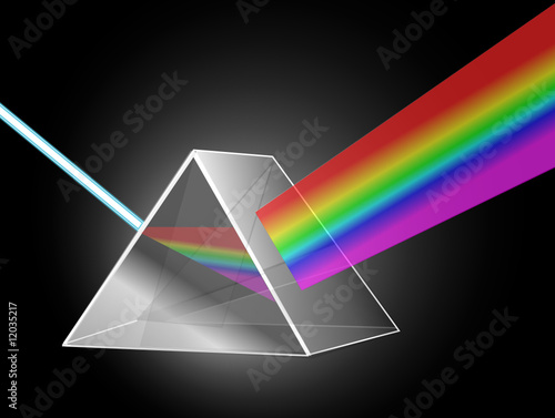A Prism reflecting light on black