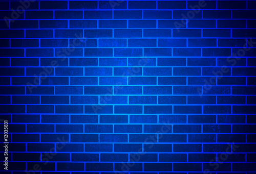 Blue Brick Wall with Soft Spotlight