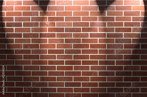 Brick Wall with Three Spotlights