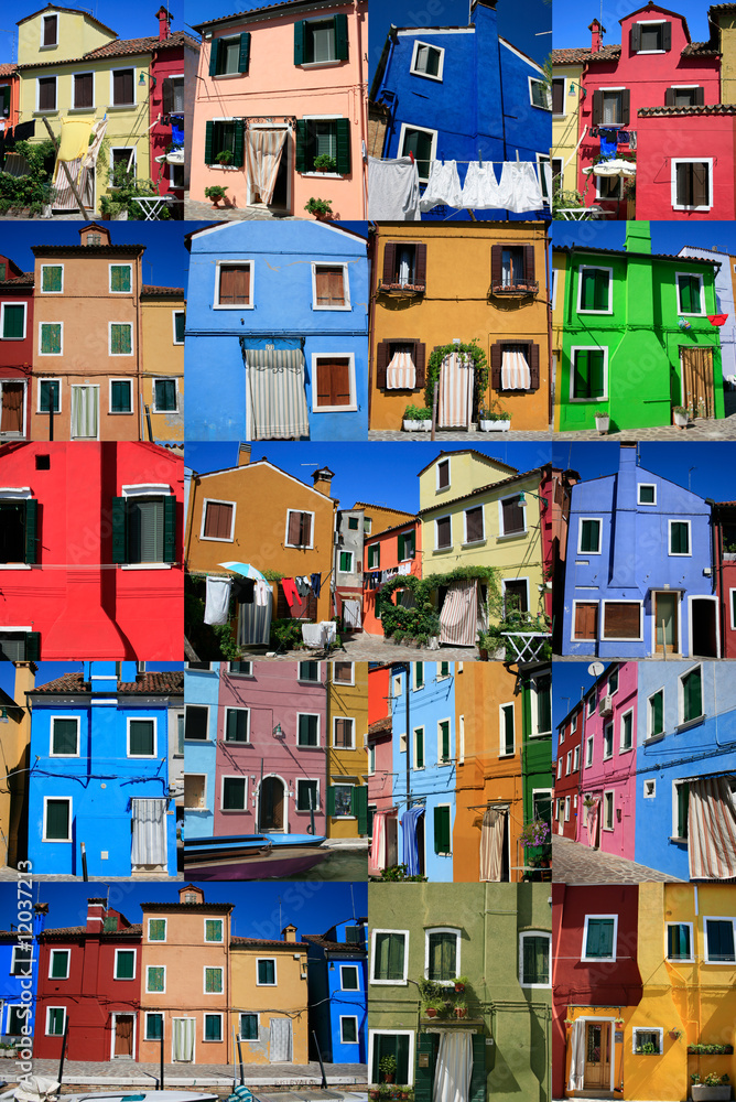 les maisons colorées de pêcheurs à Burano