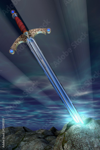Fotografia sword in a rock