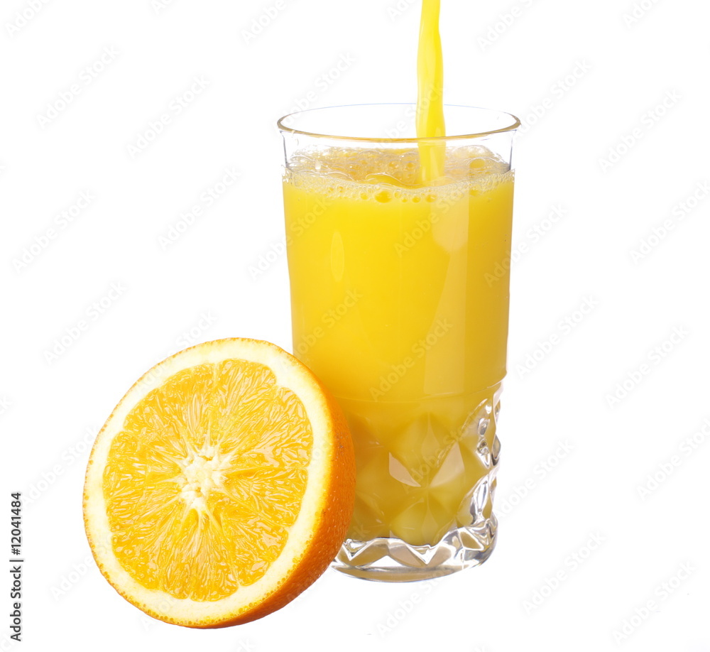 Filling Orange Juice on white Filling Orange Juice on white
