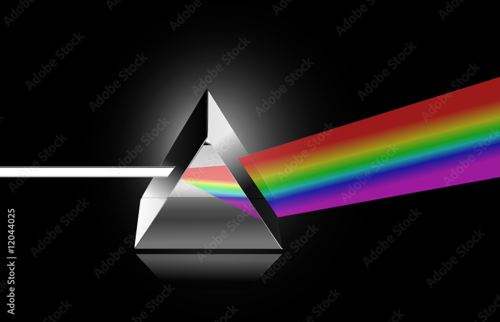 Prism bending and refracting white light Stock Vector | Adobe Stock