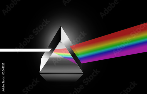 Prism bending and refracting white light