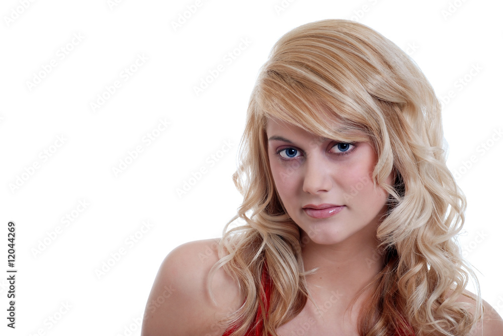 young blond woman closeup wearing a bathing suit young blond woman closeup wearing a bathing suit