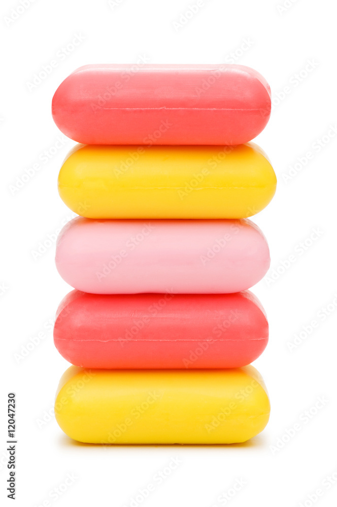 Stack of soap isolated on the white Stack of soap isolated on the white