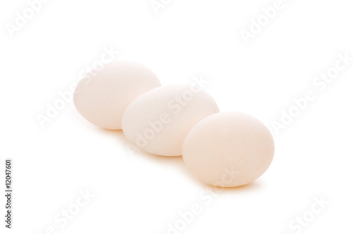 Group of eggs isolated on the white