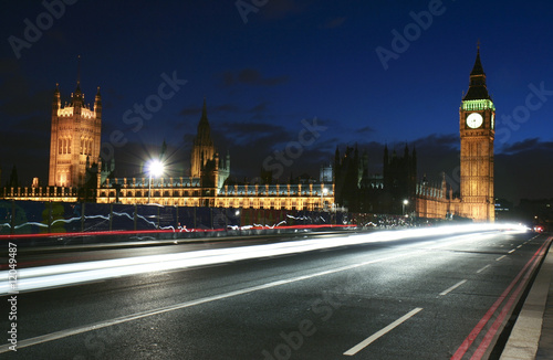 Travel through London at night