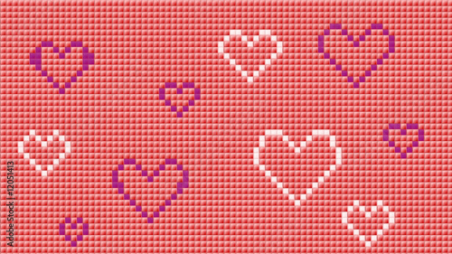 Border from white and pink hearts