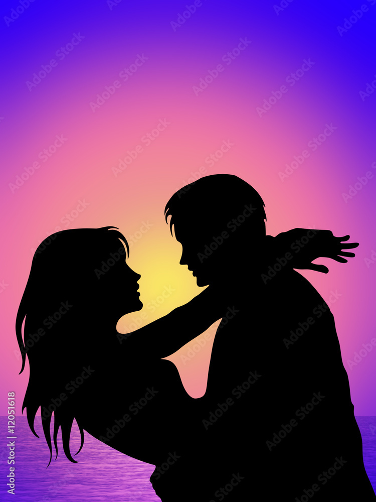 Coppia e tramonto-Couple et Coucher de Soleil-Lovers and Sunset