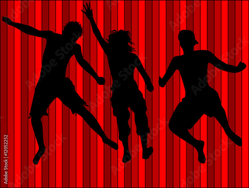 Jumping people - colour illustration