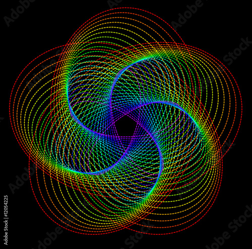 Farbige Spirale mit Knoten