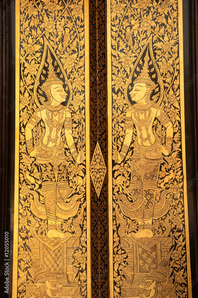 Naklejka premium Traditional Thai style painting.