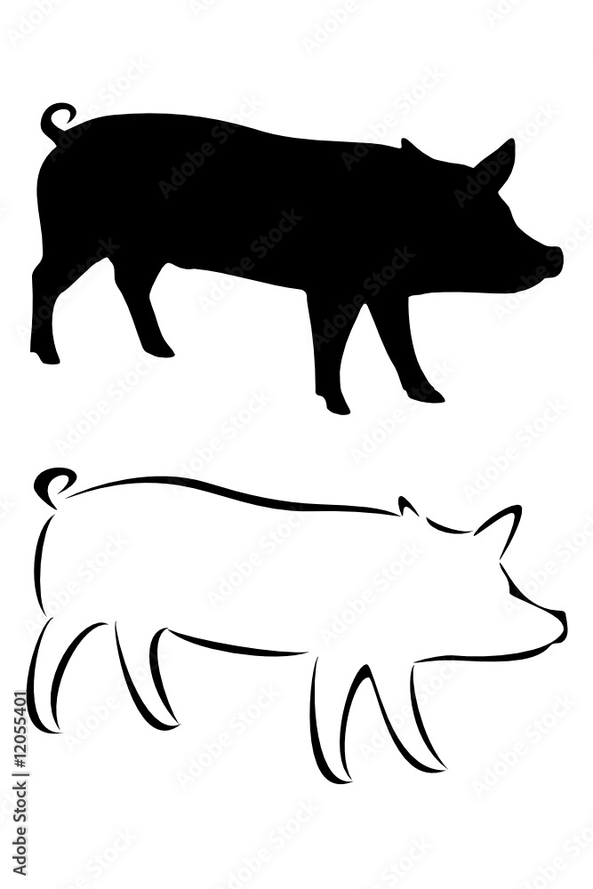 A tribal pig tattoo A tribal pig tattoo