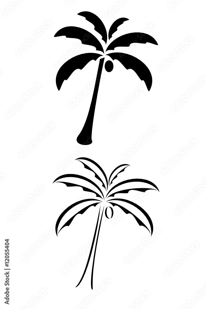 A black tribal palm tree tattoo Stock Vector | Adobe Stock