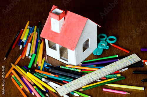 House and pencils