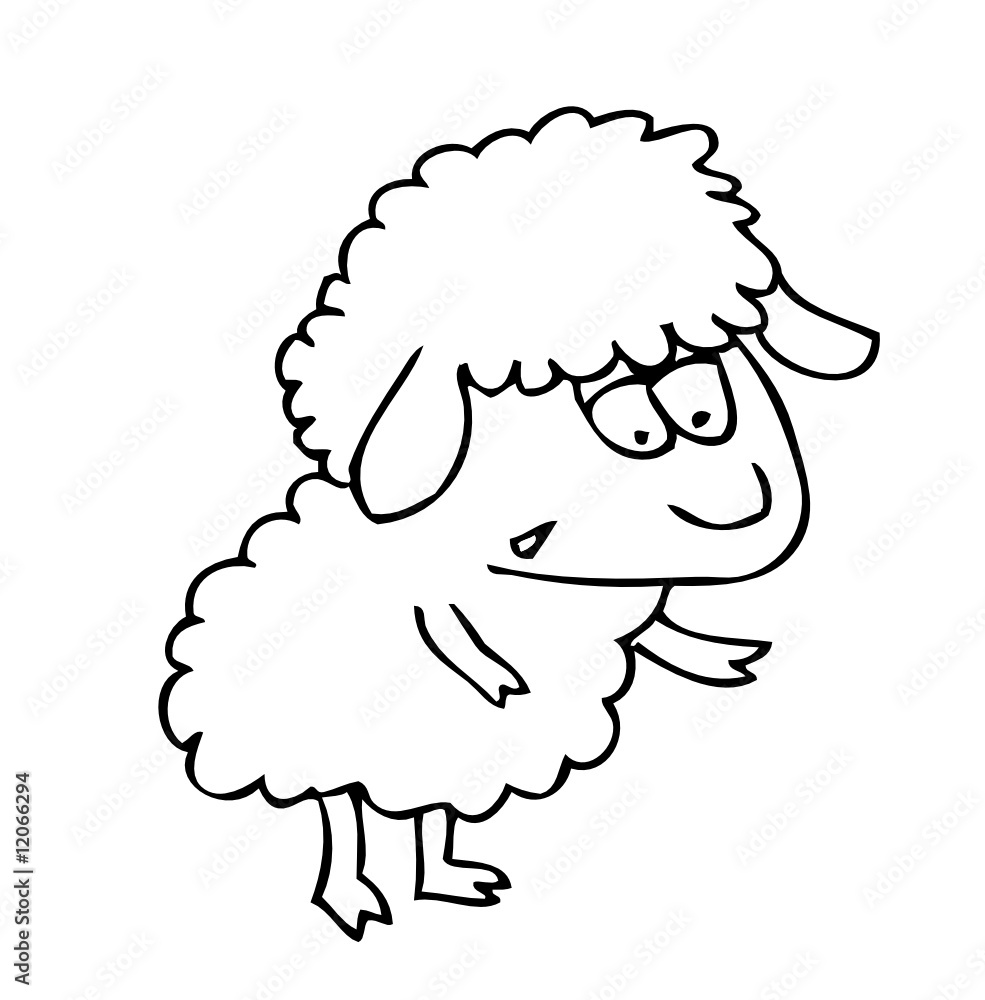 Obraz premium nice little sheep. vector image