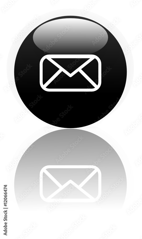 boule 3D mail noir reflet boule 3D mail noir reflet
