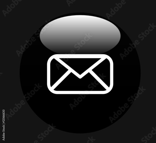 boule 3D mail noir fond gris