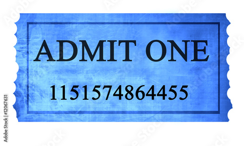 Isolated admit one ticket © Argus