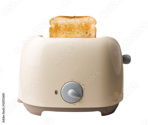 Toaster and Bread On white