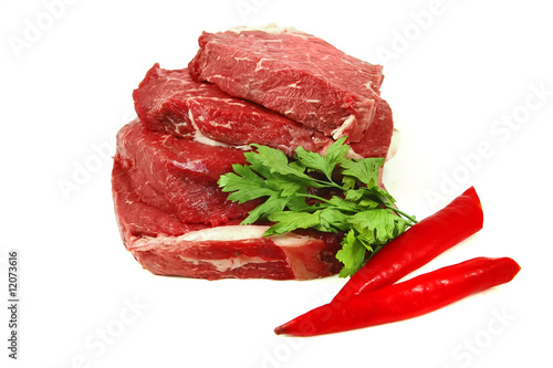 raw beef meat steak over white