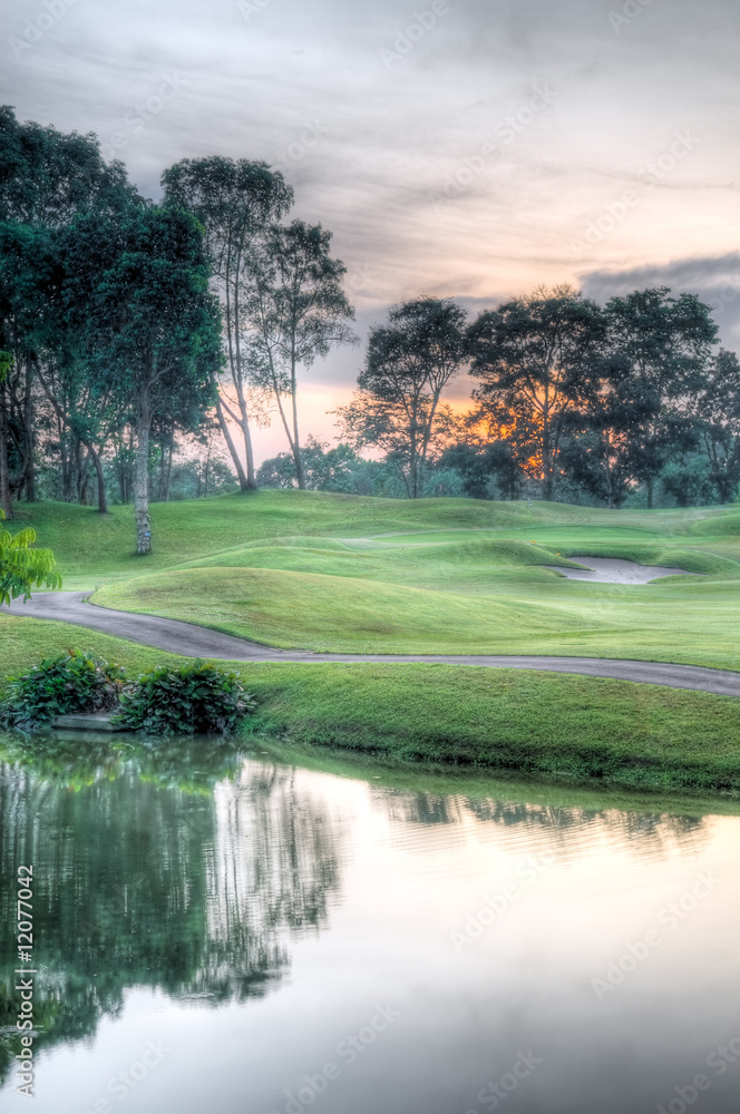 Naklejka premium Dawn Over Golf Course