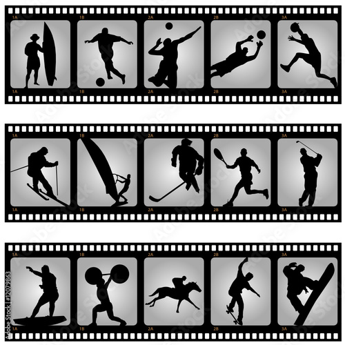 sport filmstrip scene vector