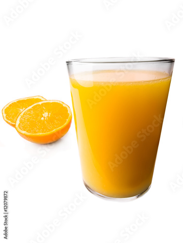 Glass of Orange Juice and Orange Fruit